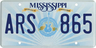 MS license plate ARS865