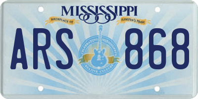 MS license plate ARS868