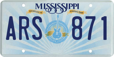 MS license plate ARS871