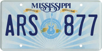 MS license plate ARS877