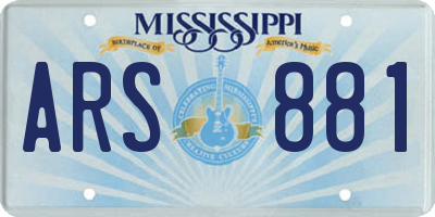 MS license plate ARS881