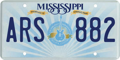 MS license plate ARS882