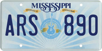MS license plate ARS890