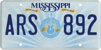 MS license plate ARS892