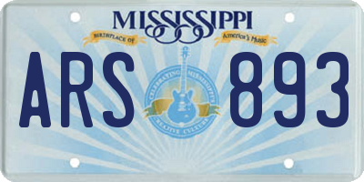 MS license plate ARS893