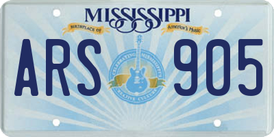 MS license plate ARS905