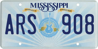 MS license plate ARS908