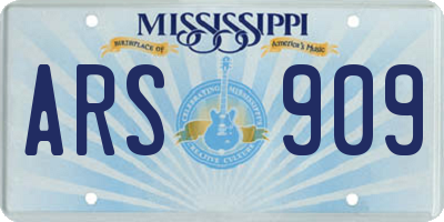 MS license plate ARS909