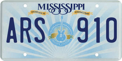 MS license plate ARS910