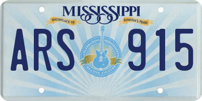 MS license plate ARS915