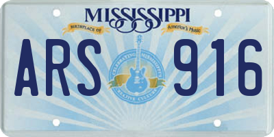 MS license plate ARS916