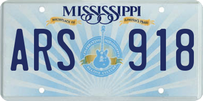 MS license plate ARS918