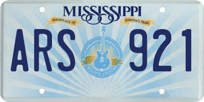 MS license plate ARS921