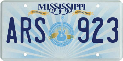 MS license plate ARS923
