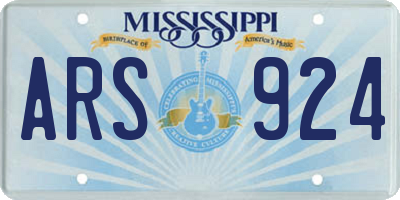 MS license plate ARS924
