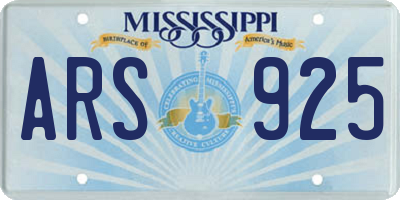 MS license plate ARS925