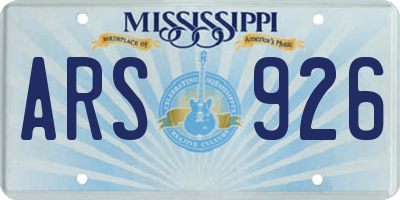 MS license plate ARS926