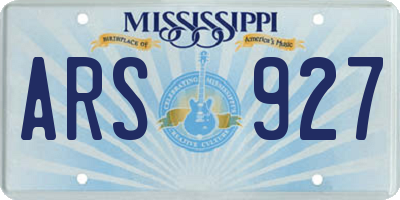 MS license plate ARS927