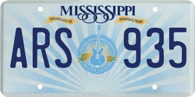 MS license plate ARS935