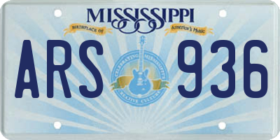 MS license plate ARS936