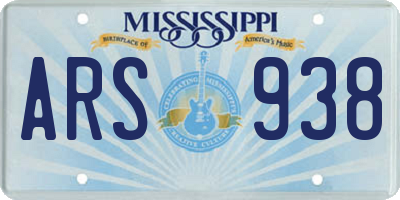 MS license plate ARS938