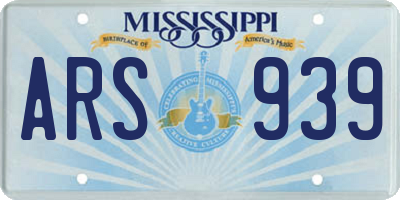 MS license plate ARS939
