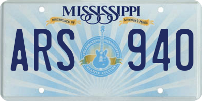 MS license plate ARS940