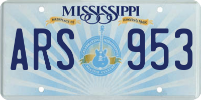 MS license plate ARS953