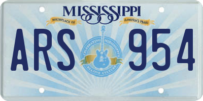 MS license plate ARS954