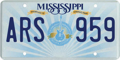 MS license plate ARS959