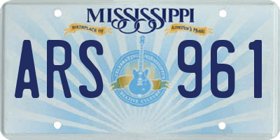MS license plate ARS961