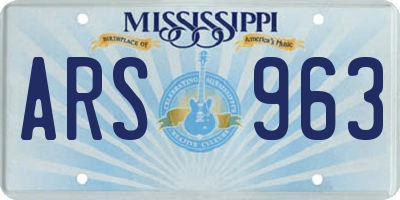 MS license plate ARS963