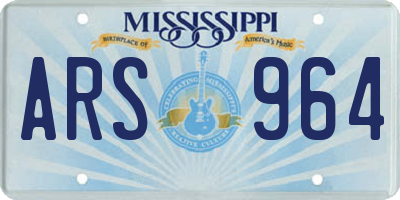 MS license plate ARS964