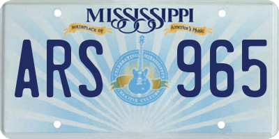 MS license plate ARS965