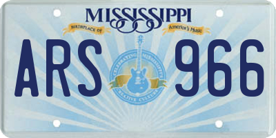 MS license plate ARS966