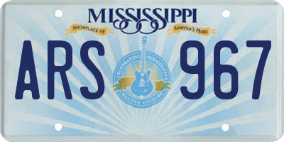 MS license plate ARS967
