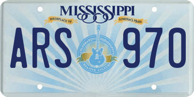 MS license plate ARS970