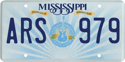 MS license plate ARS979