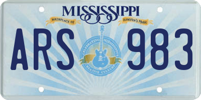 MS license plate ARS983