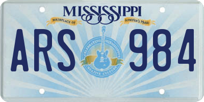 MS license plate ARS984