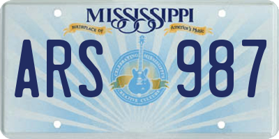 MS license plate ARS987