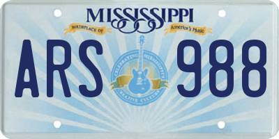 MS license plate ARS988