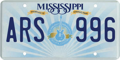 MS license plate ARS996