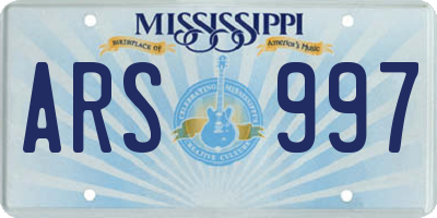 MS license plate ARS997