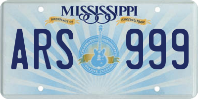 MS license plate ARS999