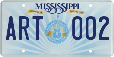 MS license plate ART002