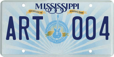 MS license plate ART004
