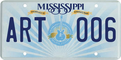 MS license plate ART006