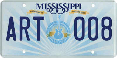 MS license plate ART008