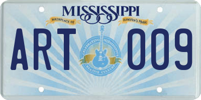 MS license plate ART009